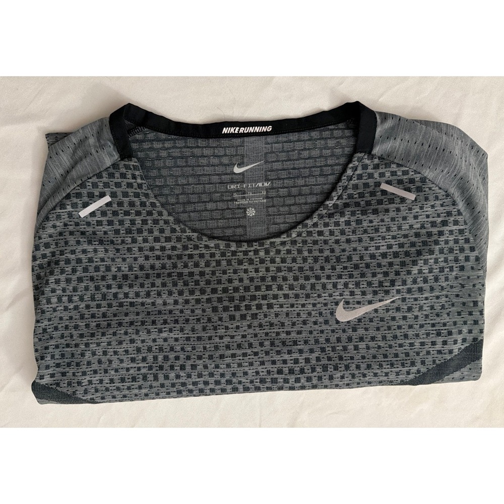 Nike Dri-FIT Men's Running T-Shirt Gray Heather Crew Neck Short Sleeve XL